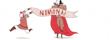 Nimona. Obálka slovenského vydania (CooBoo, 2019)
